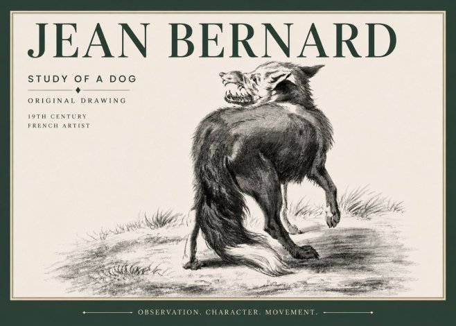 Jean Bernard Study of a Dog II No6 - Poszter