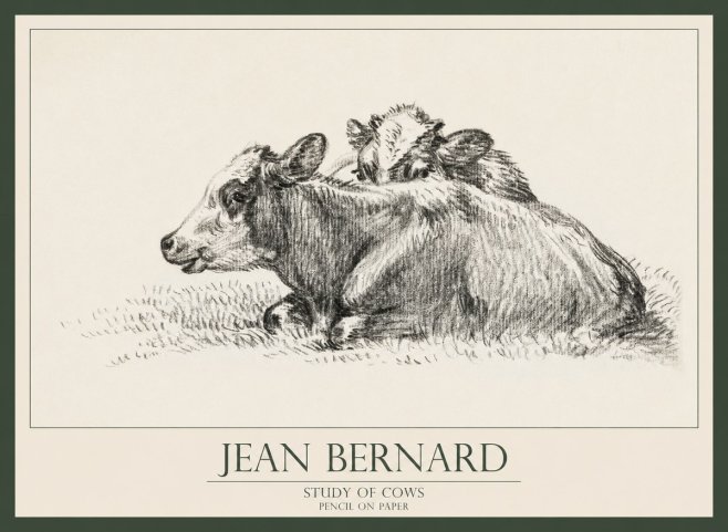 Jean Bernard Study of Cows No1 - Poszter