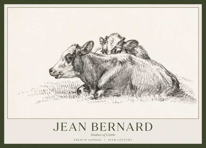 Jean Bernard Study of Cows No2 - Poszter
