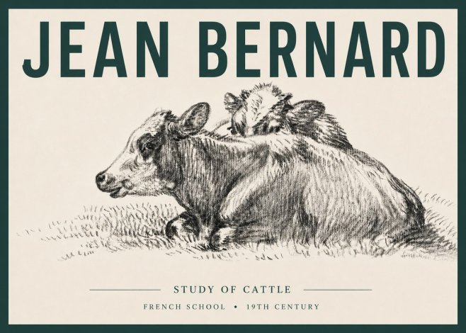Jean Bernard Study of Cows No6 - Poszter