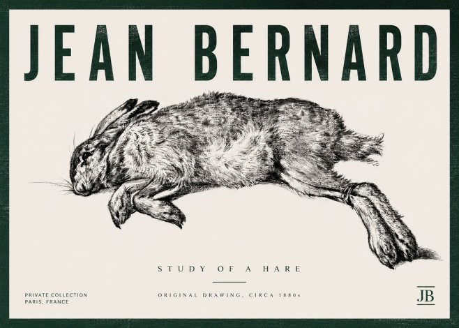 Jean Bernard Study of a Rabbit No6 - Poszter