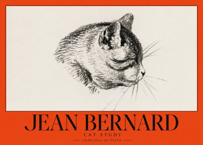 Jean Bernard Cat Study IV No3 - Poszter