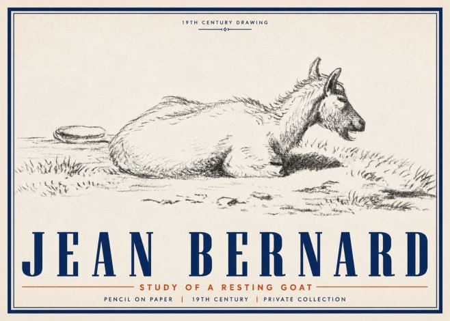 Jean Bernard Study of a Resting Goat No5 - Poszter