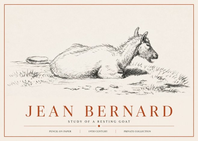 Jean Bernard Study of a Resting Goat No6 - Poszter