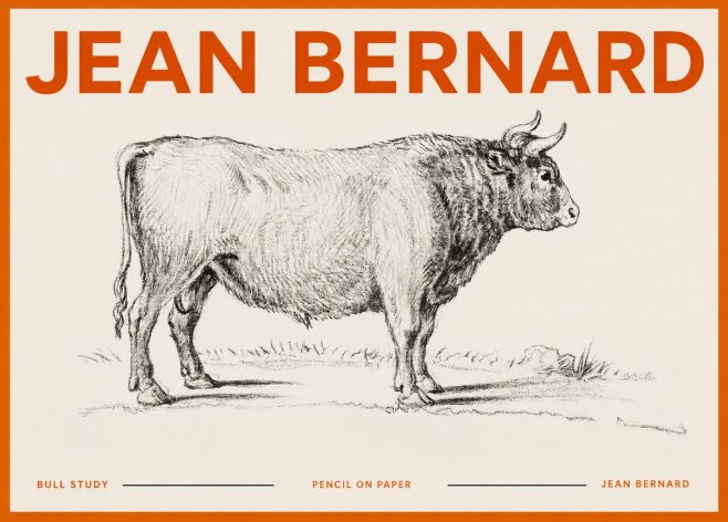 Jean Bernard Study of a Bull I No5 - Poszter