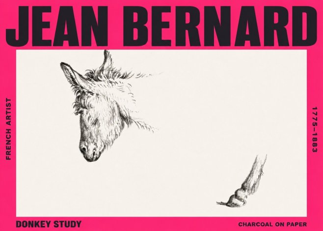 Jean Bernard Study of a Donkey II No3 - Poszter