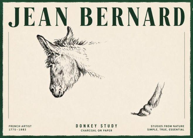 Jean Bernard Study of a Donkey II No6 - Poszter