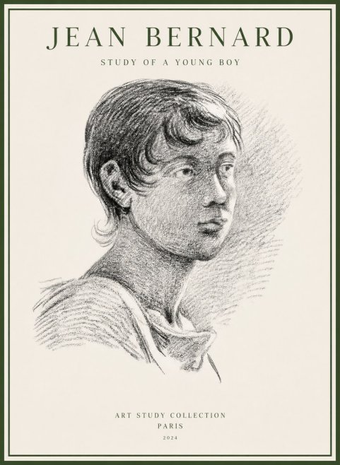 Jean Bernard Study of a Young Boy No1 - Poszter