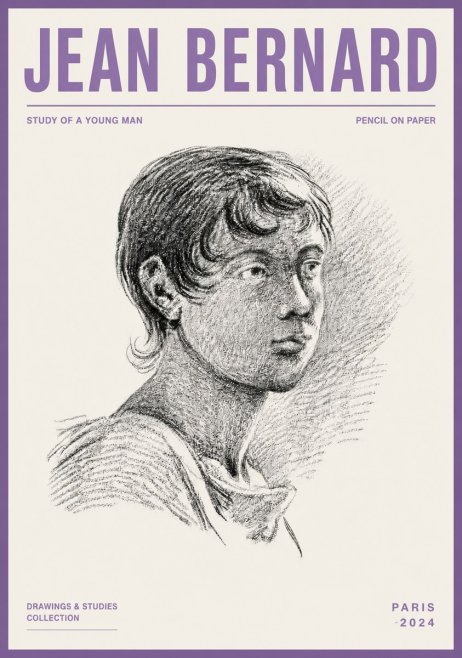 Jean Bernard Study of a Young Boy No6 - Poszter