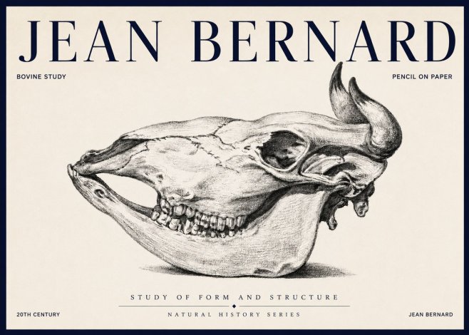 Jean Bernard Bovine Skull Study No6 - Poszter