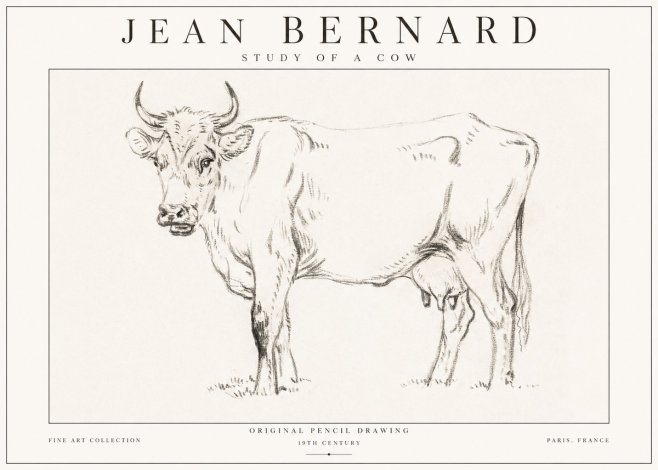 Jean Bernard Study of a Cow VI No1 - Poszter