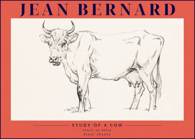 Jean Bernard Study of a Cow VI No4 - Poszter