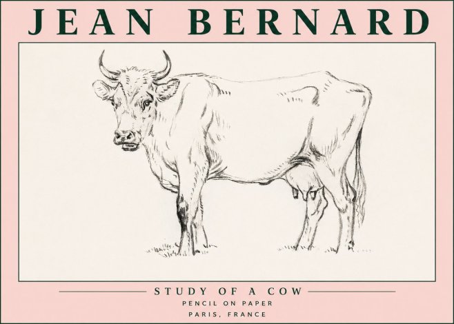 Jean Bernard Study of a Cow VI No5 - Poszter