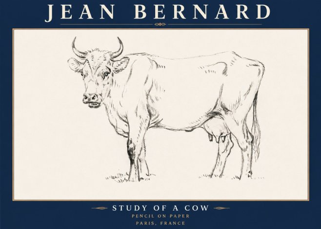 Jean Bernard Study of a Cow VI No6 - Poszter