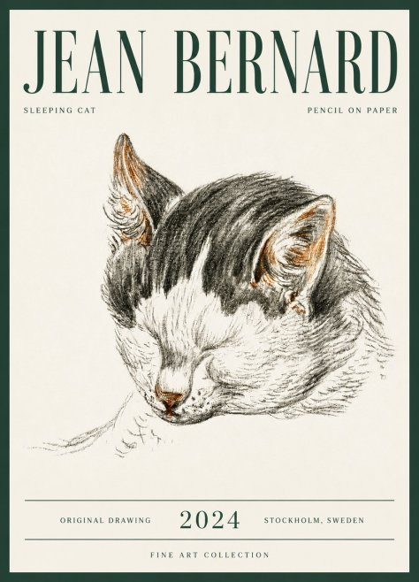 Jean Bernard Sleeping Cat V No6 - Poszter