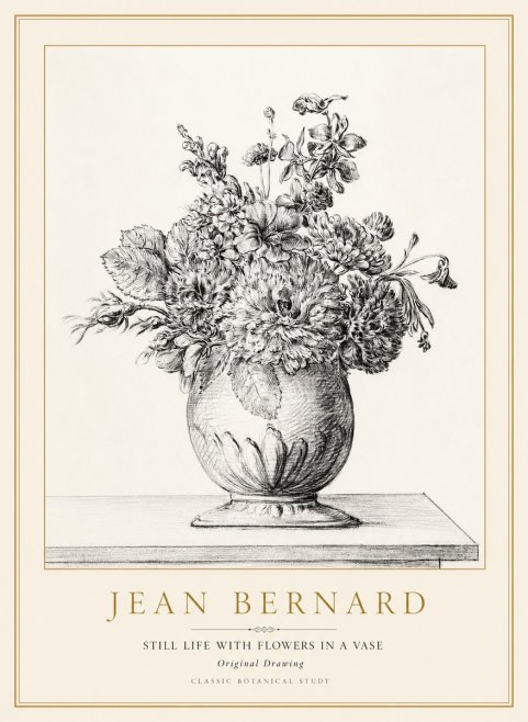 Jean Bernard Floral Composition in a Vase No2 - Poszter