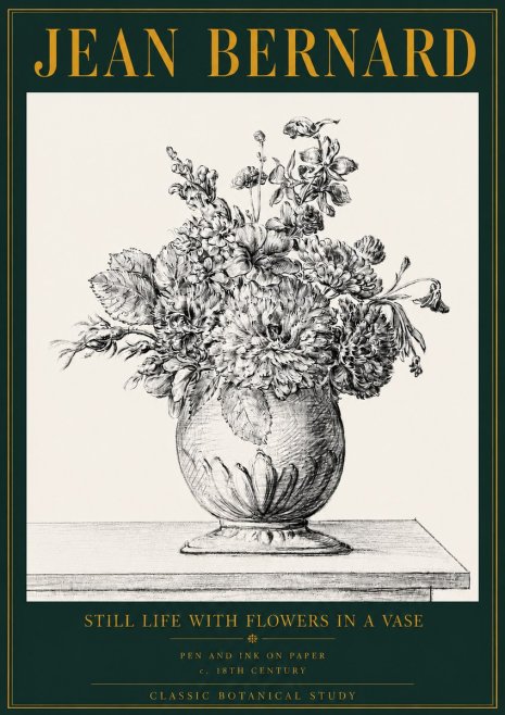 Jean Bernard Floral Composition in a Vase No4 - Poszter