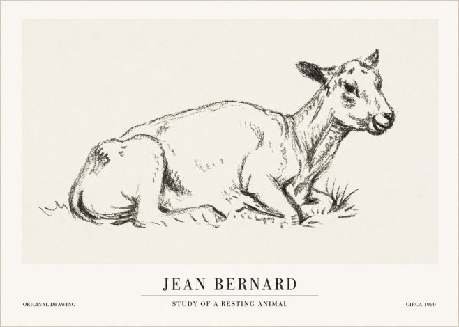 Jean Bernard Study of a Resting Animal No1 - Poszter