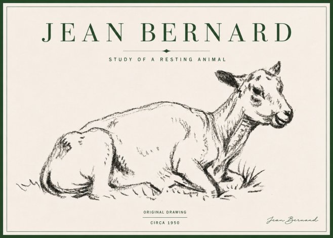 Jean Bernard Study of a Resting Animal No4 - Poszter