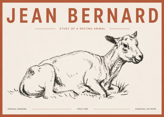 Jean Bernard Study of a Resting Animal No5 - Poszter