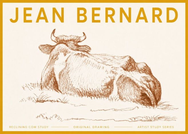 Jean Bernard Reclining Cow Study No5 - Poszter