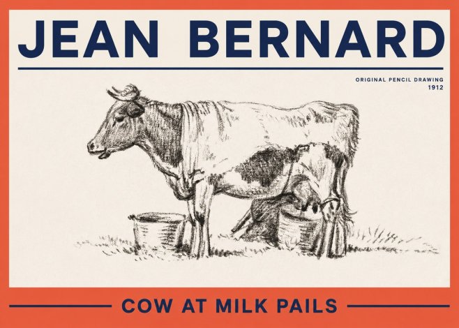 Jean Bernard Cow at Milk Pails No2 - Poszter