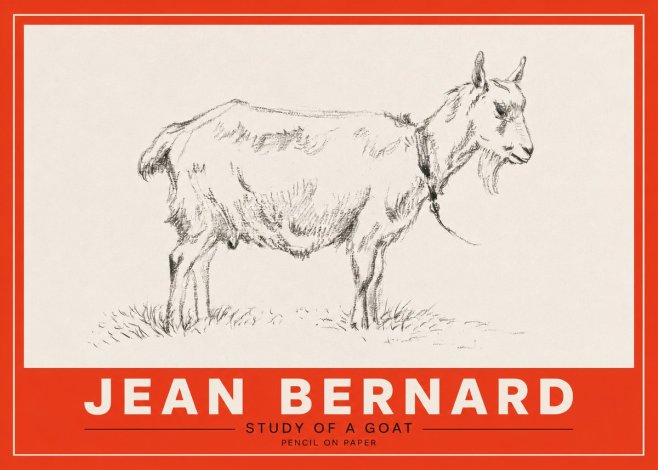 Jean Bernard Study of a Goat III No3 - Poszter