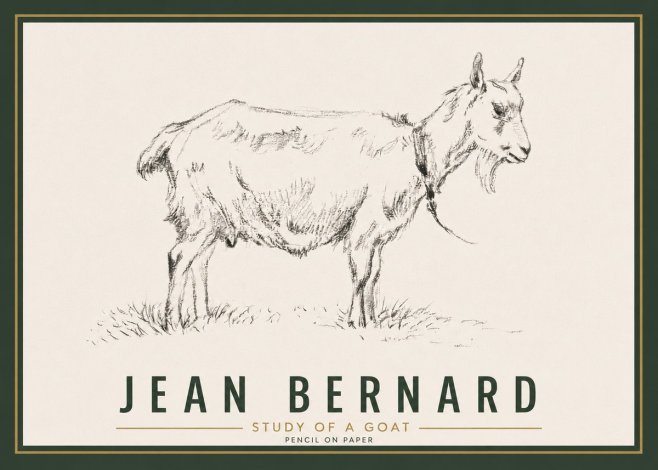 Jean Bernard Study of a Goat III No6 - Poszter