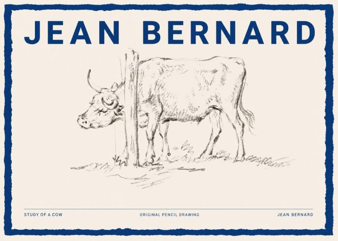Jean Bernard Study of a Cow VII No2 - Poszter