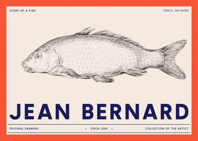 Jean Bernard Study of a Fish III No2 - Poszter
