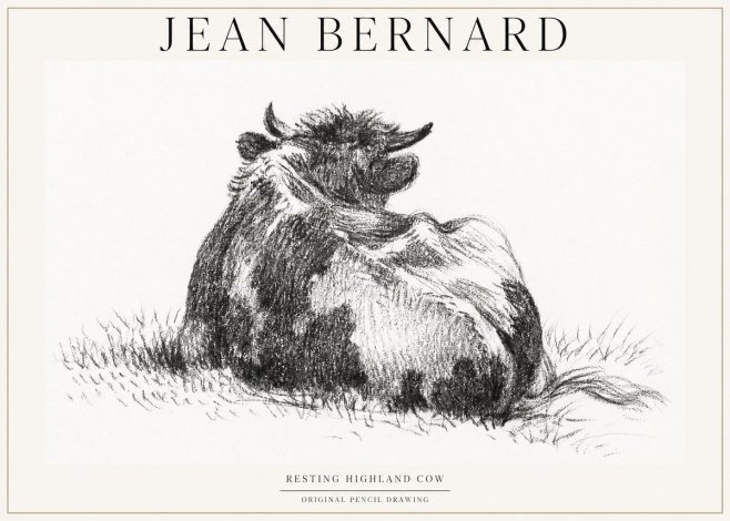Jean Bernard Resting Highland Cow No1 - Poszter