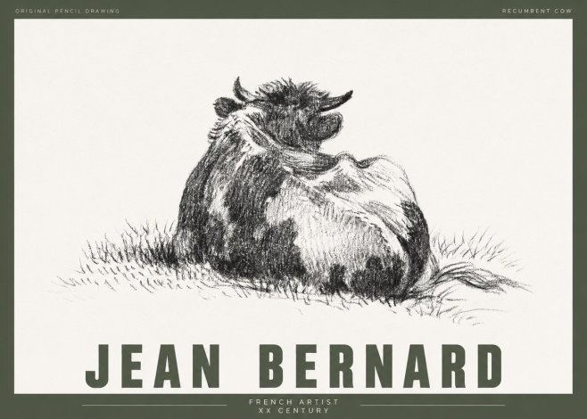 Jean Bernard Resting Highland Cow No4 - Poszter