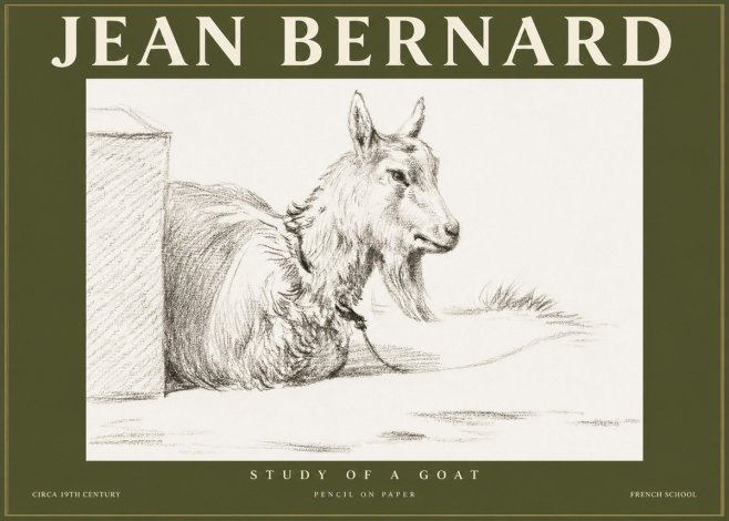 Jean Bernard Study of a Goat IV No3 - Poszter
