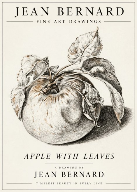 Jean Bernard Apple with Leaves No3 - Poszter