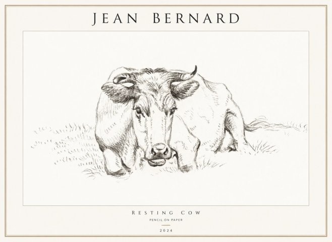 Jean Bernard Resting Cow II No1 - Poszter