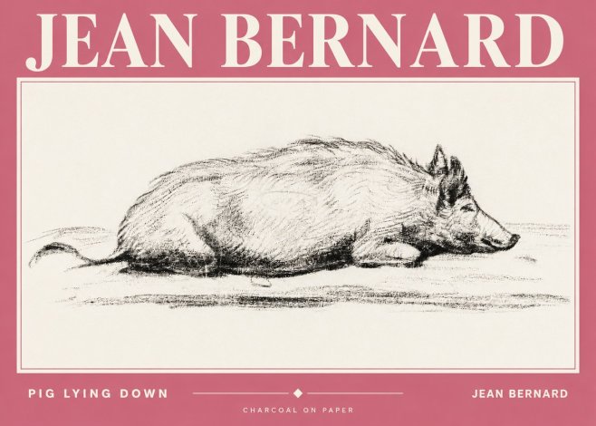Jean Bernard Resting Pig I No4 - Poszter