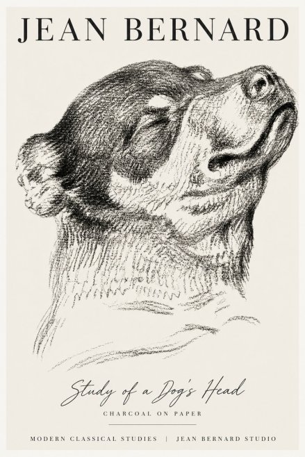 Jean Bernard Study of a Dog III No4 - Poszter