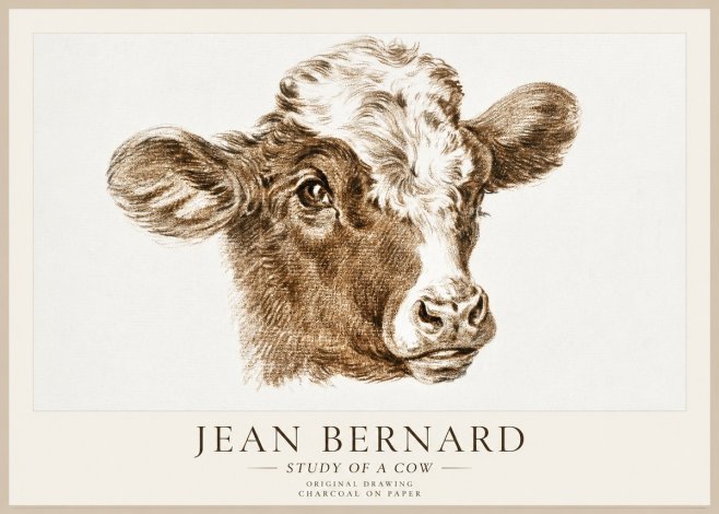 Jean Bernard Study of a Cow VIII No1 - Poszter