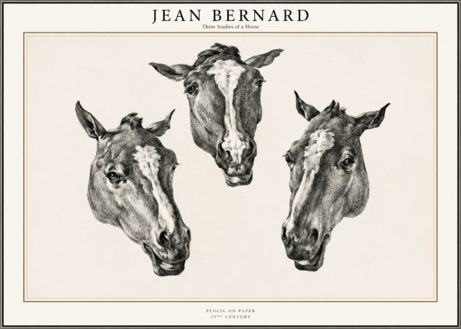 Jean Bernard Three Studies of a Horse No1 - Poszter