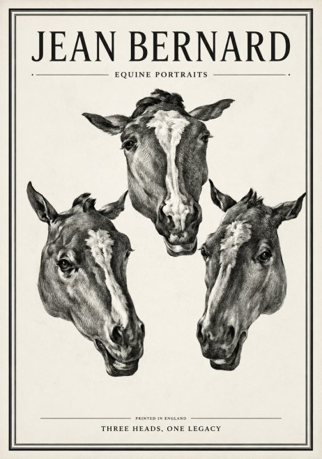Jean Bernard Three Studies of a Horse No2 - Poszter