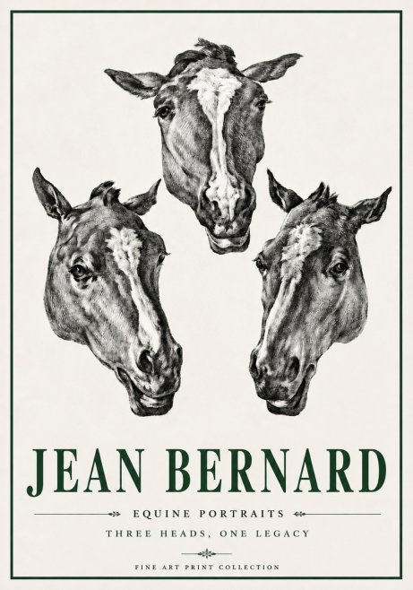 Jean Bernard Three Studies of a Horse No6 - Poszter