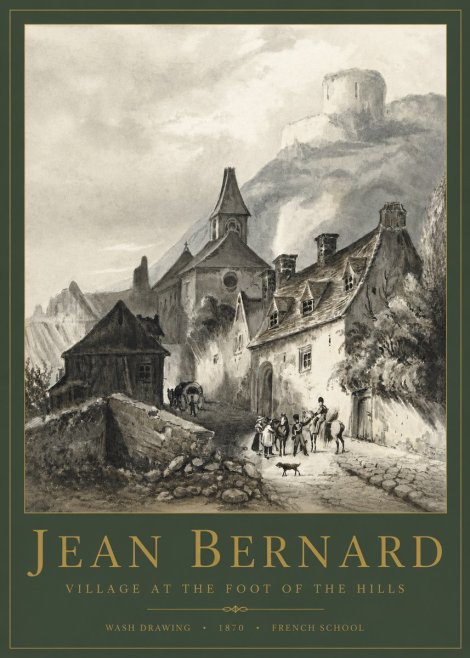 Jean Bernard Village at the Foot of the Hill No4 - Poszter