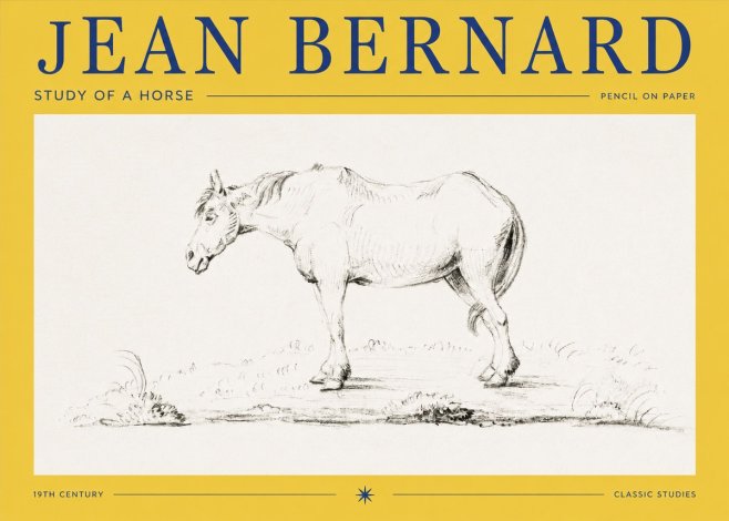 Jean Bernard Study of a Horse IX No2 - Poszter