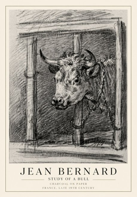 Jean Bernard Study of a Bull II No1 - Poszter