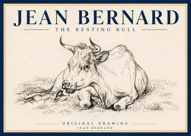 Jean Bernard Study of a Cow, Resting No5 - Poszter