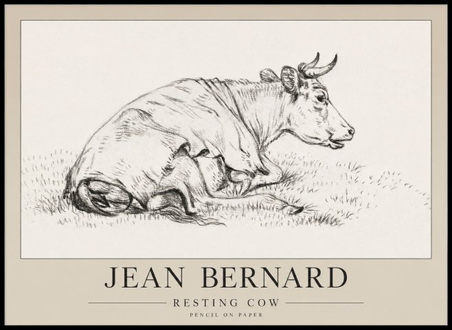 Jean Bernard Resting Cow III No1 - Poszter