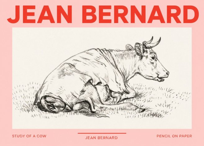 Jean Bernard Resting Cow III No3 - Poszter