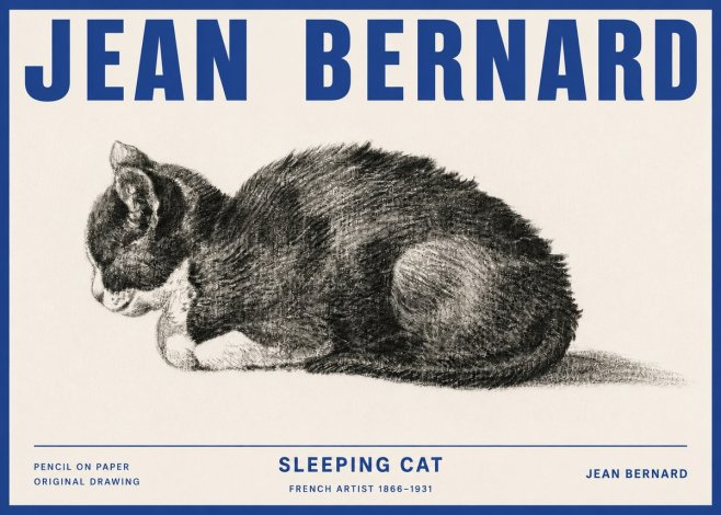 Jean Bernard Sleeping Cat VII No4 - Poszter