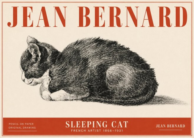 Jean Bernard Sleeping Cat VII No5 - Poszter