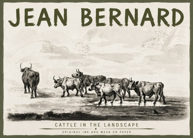 Jean Bernard Cattle in the Landscape No5 - Poszter